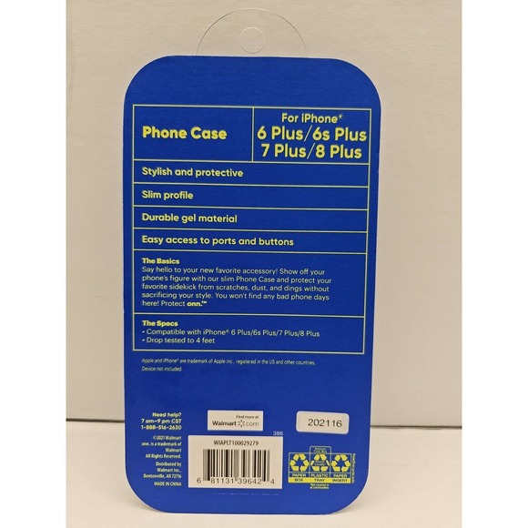 Protect Onn Phone Case for iPhone 6 Plus 7 Plus 8 Plus Slim Tie-Dye NEW - Picture 2 of 2